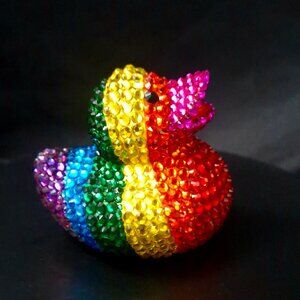 Rainbow Rubber Duck, Pride Duck, Colorful Jeep Duck, Unique Gift, Bling/Bedazzle